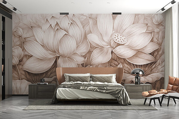 Zeichnung von Blumen und Blättern Zeichnung von Blumen und Blättern