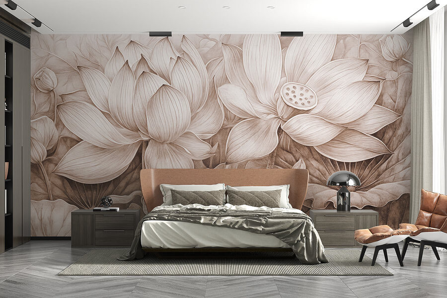 Zeichnung von Blumen und Blättern Zeichnung von Blumen und Blättern