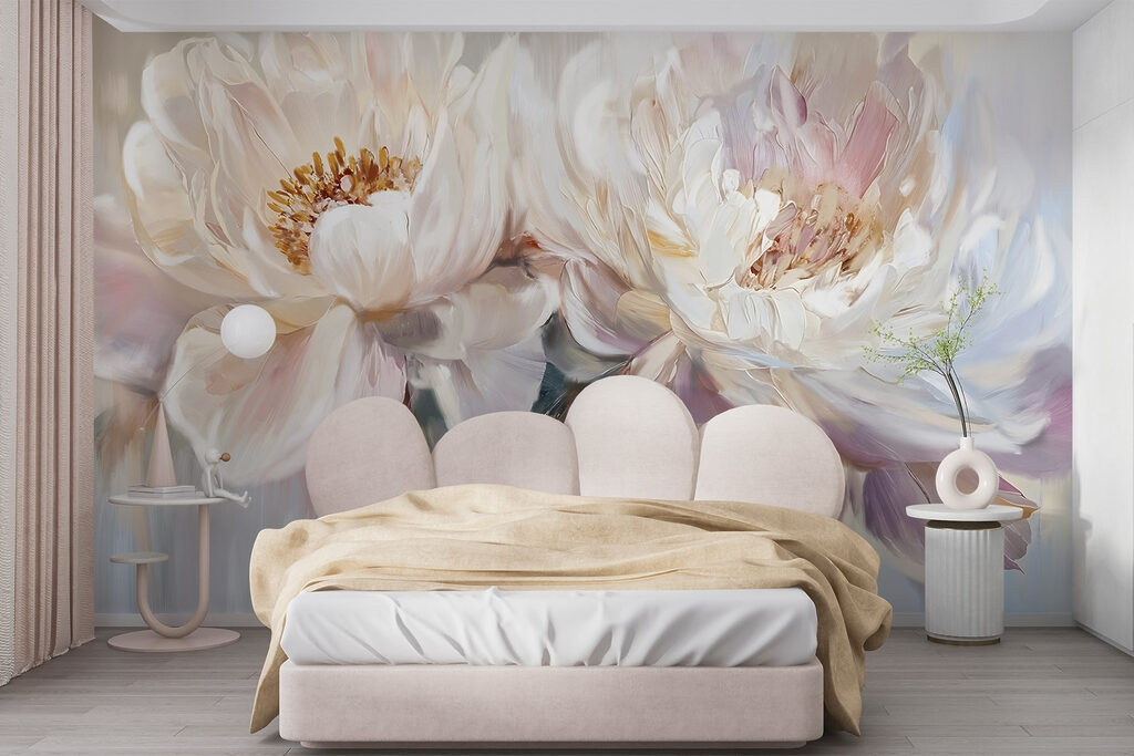 Painting of flowers on a white background