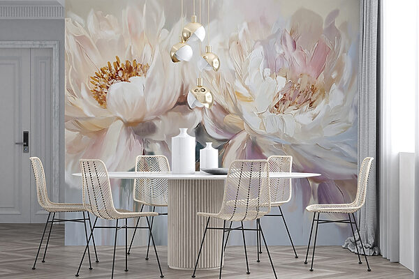 Painting of flowers on a white background
