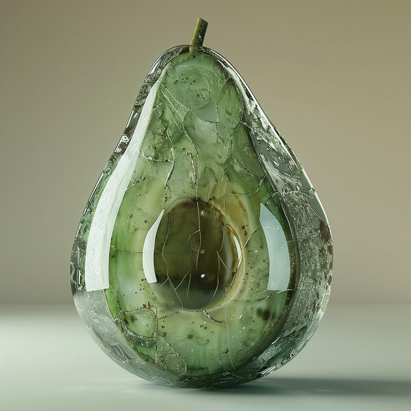 Künstlerische Interpretation einer reifen Avocado Künstlerische Interpretation einer reifen Avocado