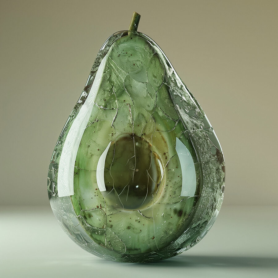 Künstlerische Interpretation einer reifen Avocado Künstlerische Interpretation einer reifen Avocado