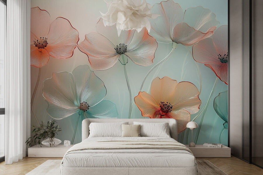 Gruppe von Blumen mit unscharfem Hintergrund