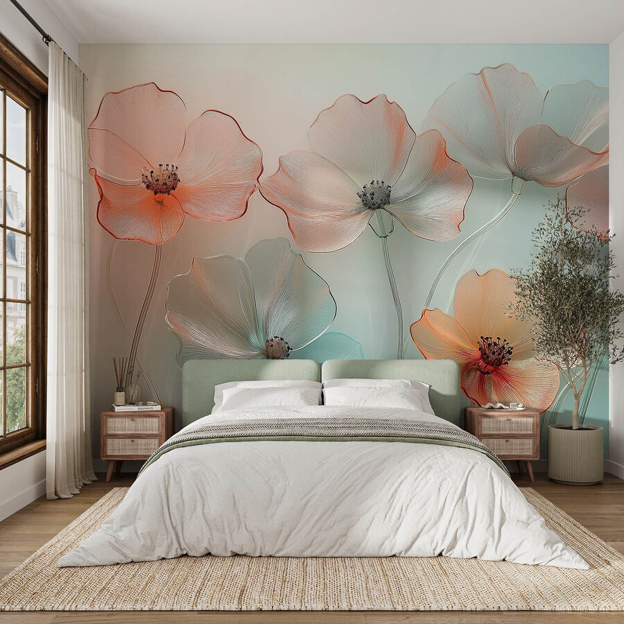 Gruppe von Blumen mit unscharfem Hintergrund