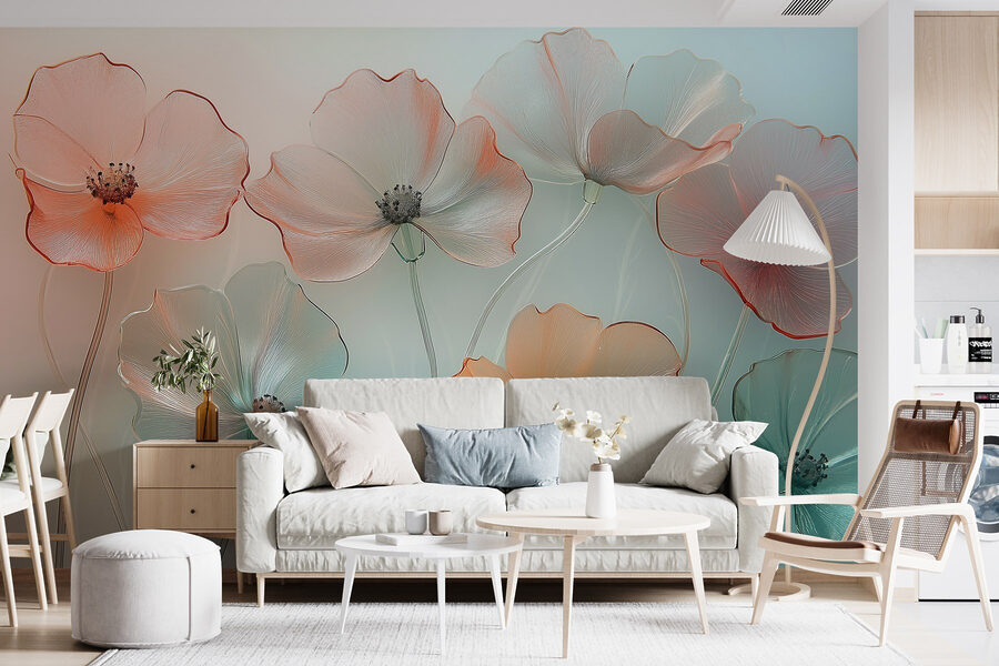 Gruppe von Blumen mit unscharfem Hintergrund