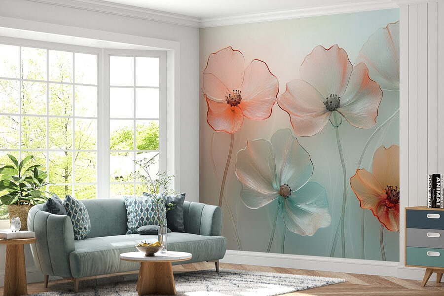 Gruppe von Blumen mit unscharfem Hintergrund