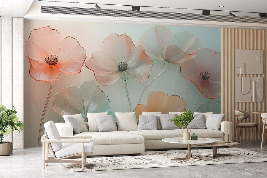 Gruppe von Blumen mit unscharfem Hintergrund