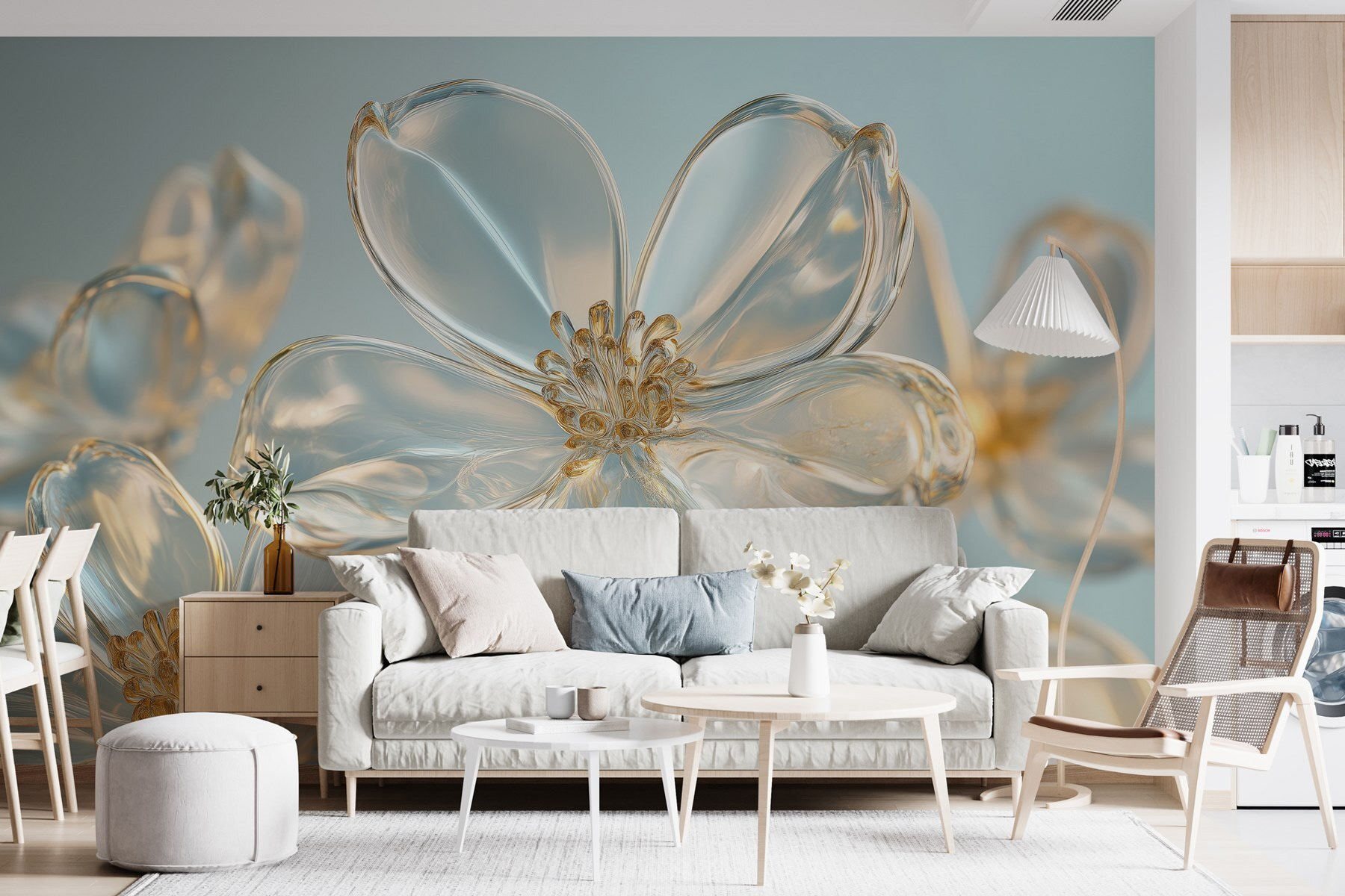 Delicate flowers in soft hues