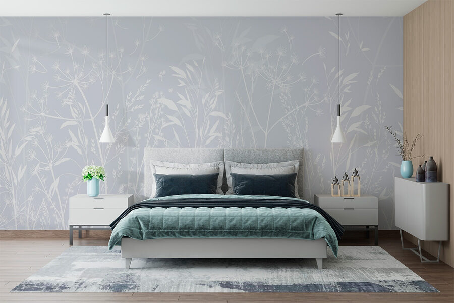 White floral pattern on a light background White floral pattern on a light background