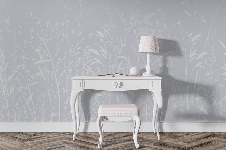 White floral pattern on a light background White floral pattern on a light background
