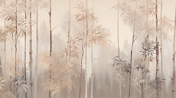 Malerei von Bäumen im Nebel Malerei von Bäumen im Nebel