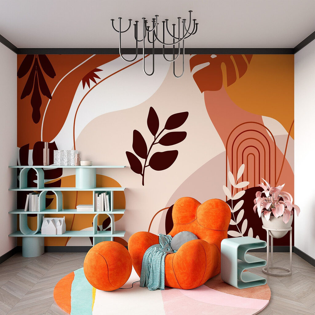 Organic shapes in warm tones