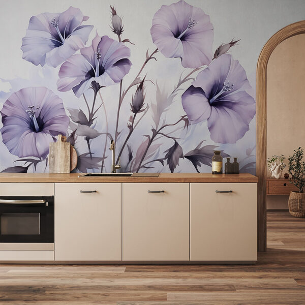 Gemälde von lila Blumen Gemälde von lila Blumen