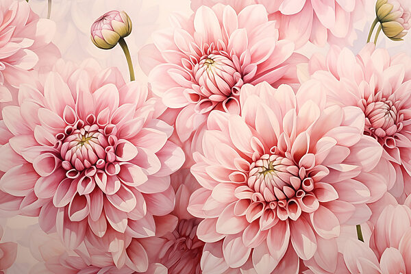Gruppe von rosa Blumen Gruppe von rosa Blumen