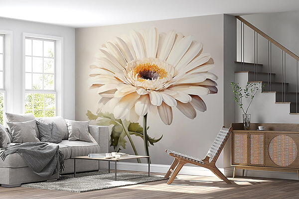 Weiße Blüte mit gelber Mitte Weiße Blüte mit gelber Mitte