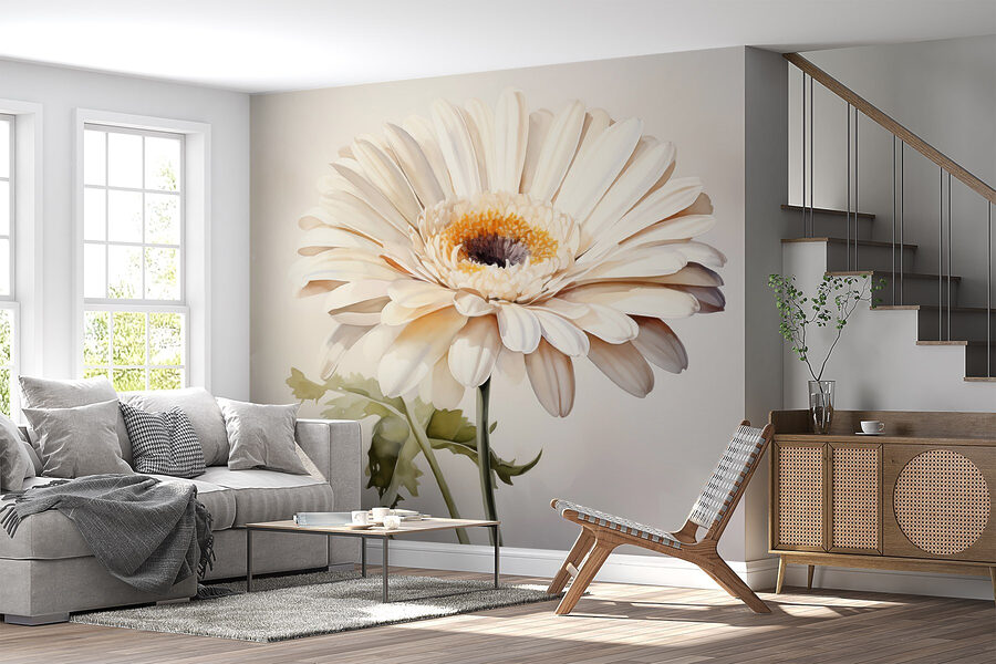 Weiße Blüte mit gelber Mitte