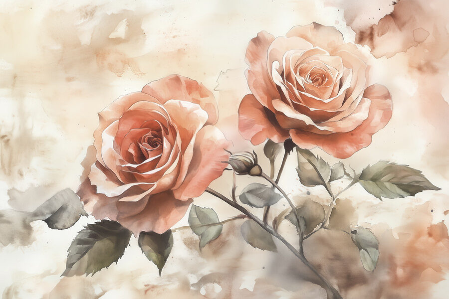 Gemälde von zwei Rosen