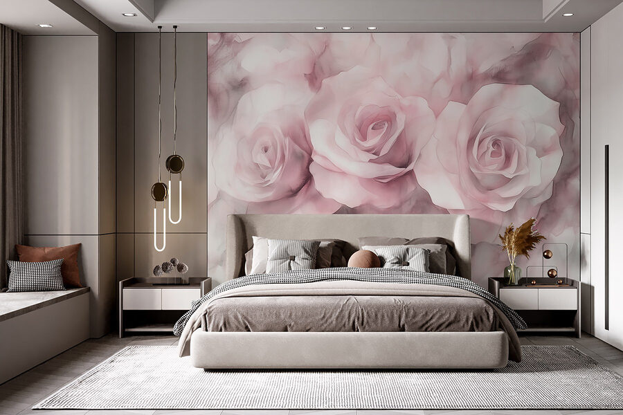 Gruppe von rosa Rosen