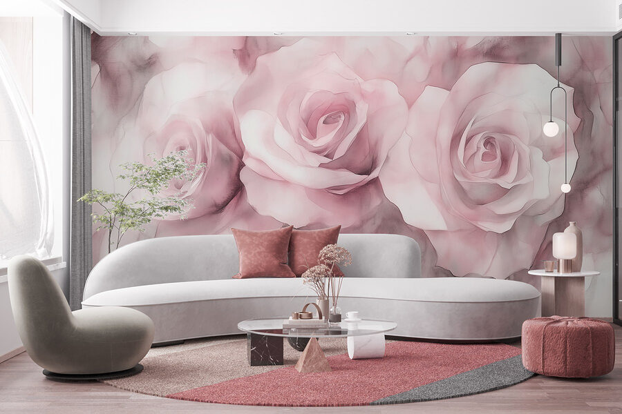 Gruppe von rosa Rosen