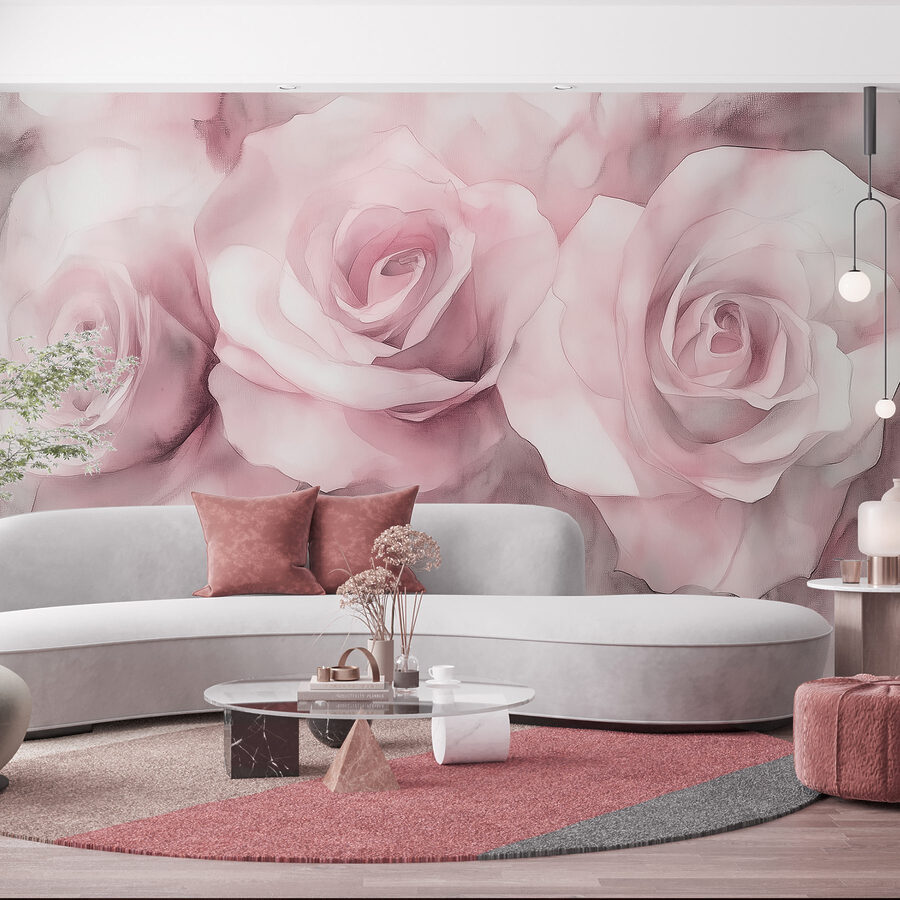 Gruppe von rosa Rosen