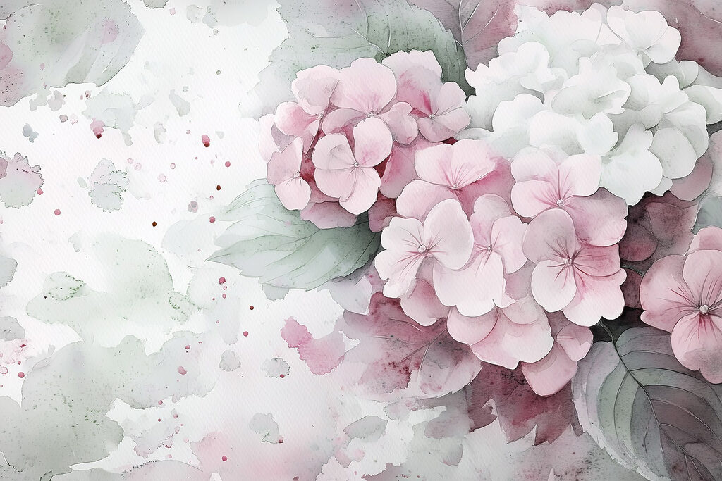 Gemälde mit rosa Blumen Gemälde mit rosa Blumen