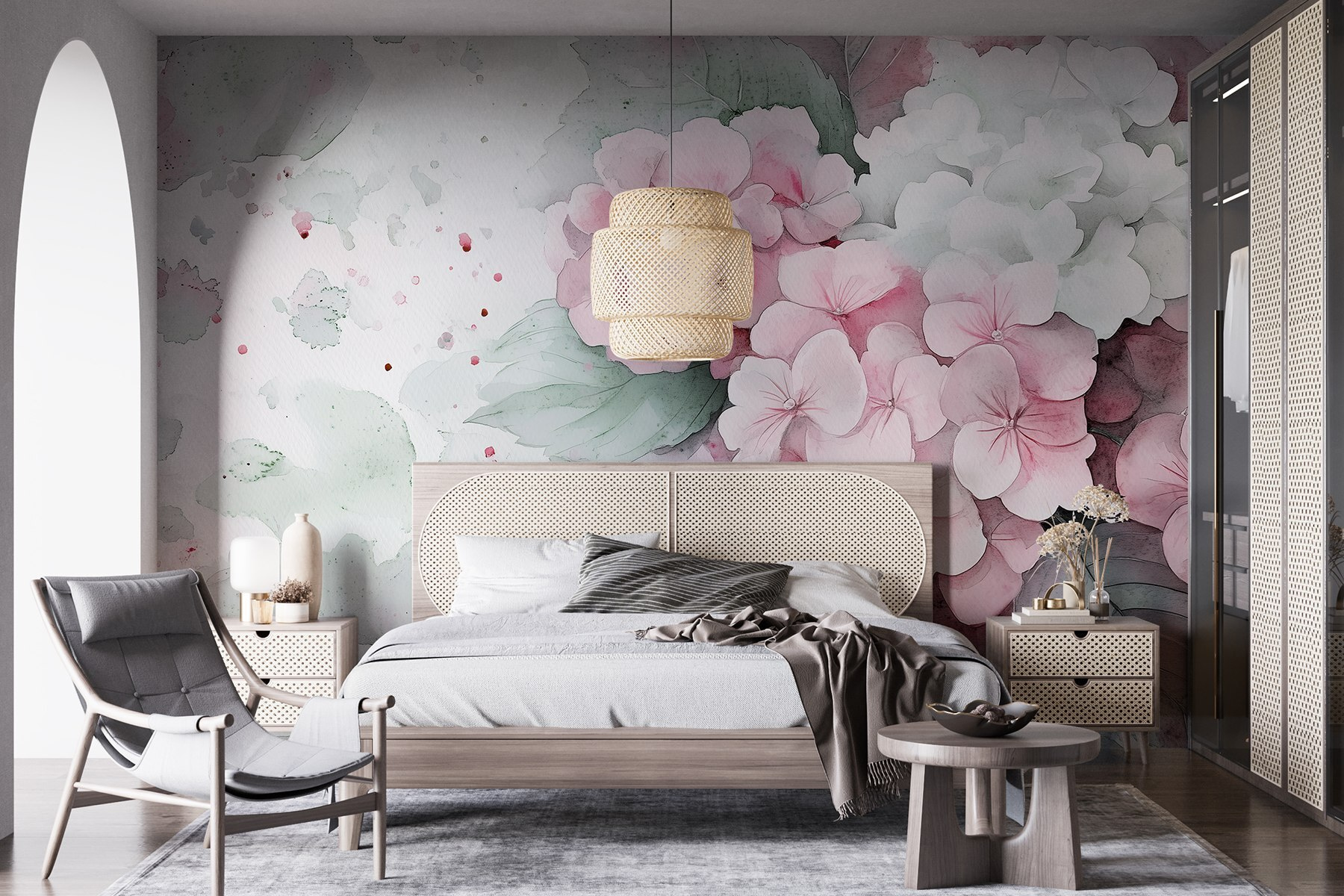 Painting of pink flowers