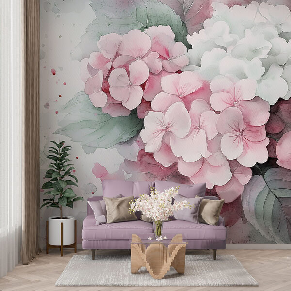 Gemälde mit rosa Blumen Gemälde mit rosa Blumen