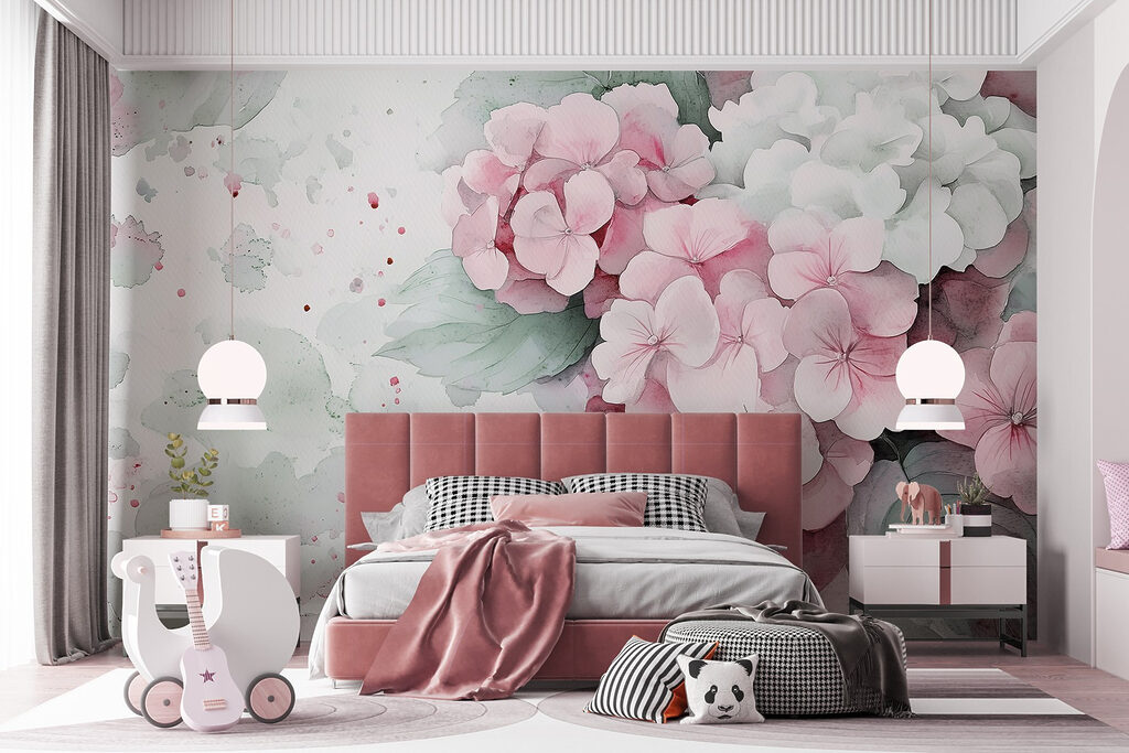 Painting of pink flowers