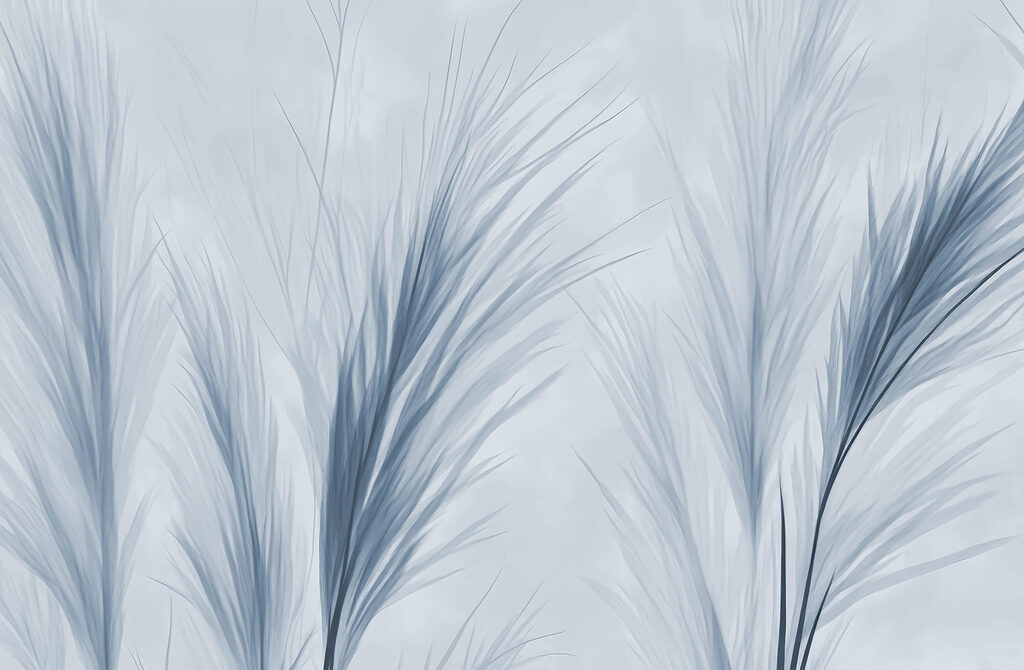Zartes blaues Laub in sanften Farbtönen Zartes blaues Laub in sanften Farbtönen
