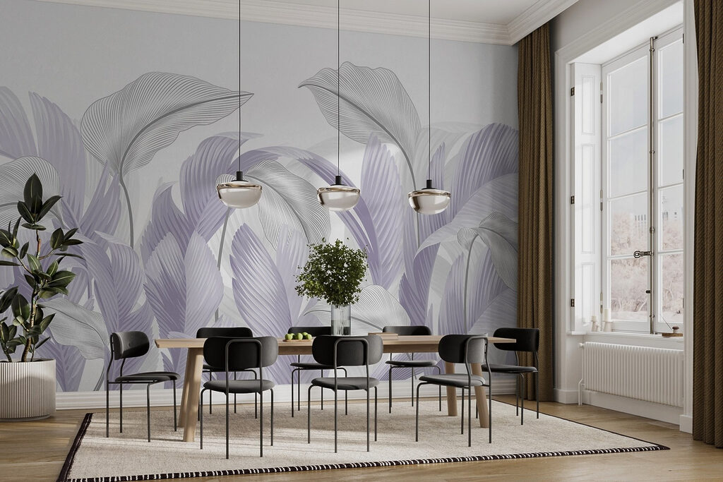 Soft pastel leaves in gentle swirls