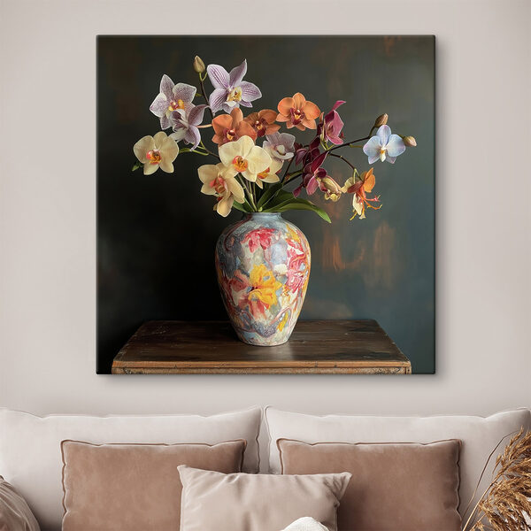 Vase mit bunten Blumen Vase mit bunten Blumen