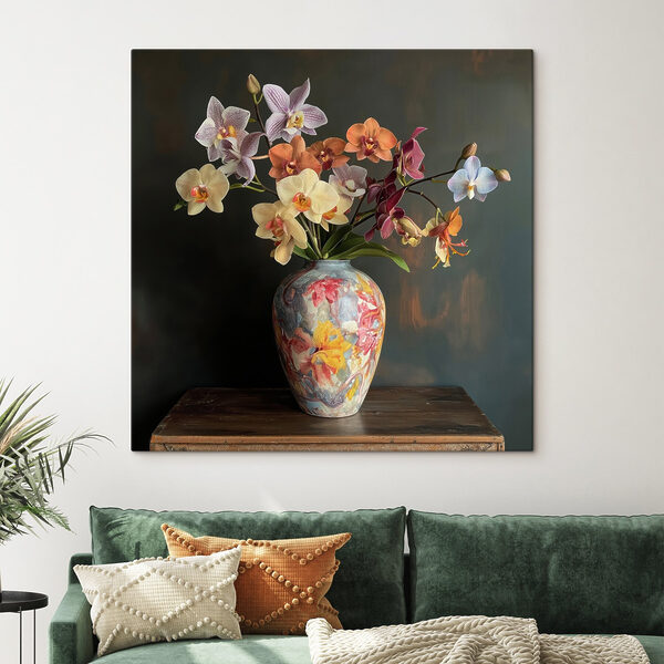 Vase mit bunten Blumen Vase mit bunten Blumen