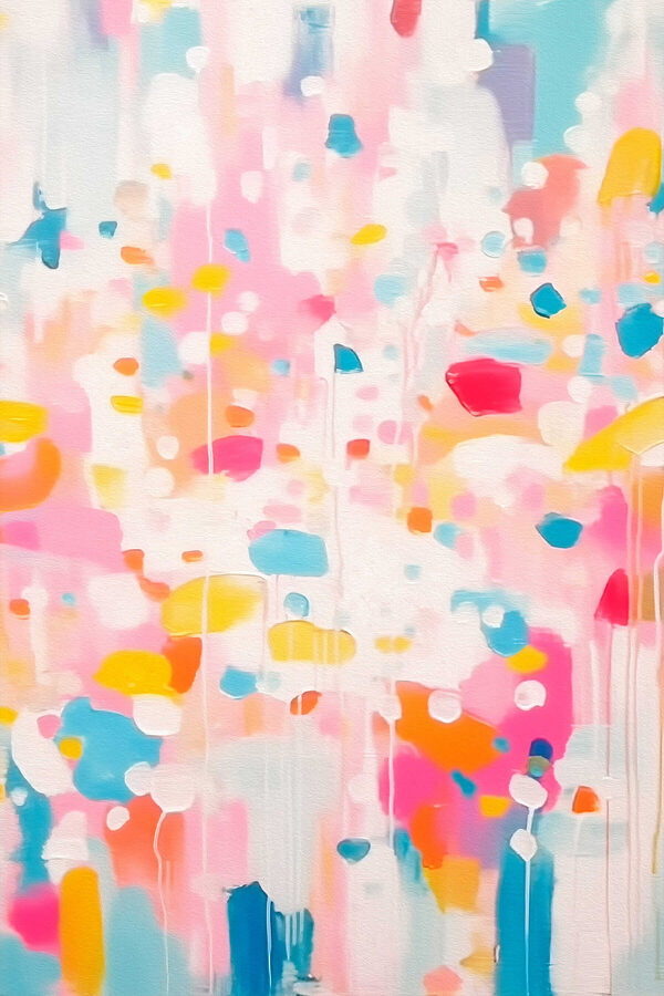 Bunte Farbspritzer auf einer weißen Fläche Bunte Farbspritzer auf einer weißen Fläche