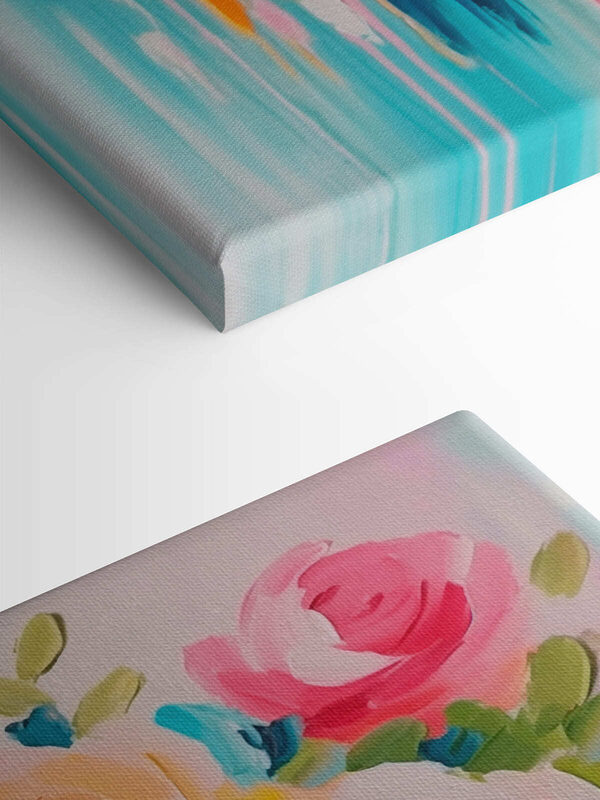 Malerei von Blumen auf einer weißen Fläche Malerei von Blumen auf einer weißen Fläche