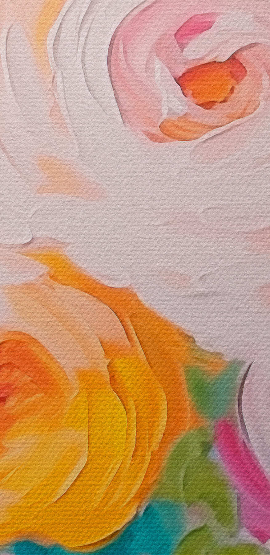 Malerei von Blumen auf einer weißen Fläche Malerei von Blumen auf einer weißen Fläche