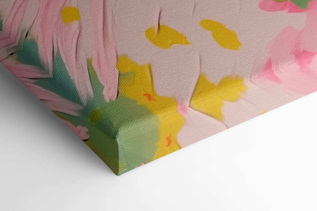 Painting of a cat with flowers on it Painting of a cat with flowers on it