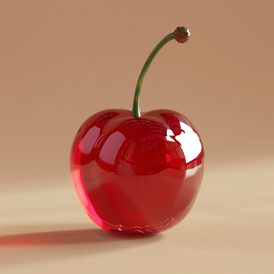 Rote Kirsche mit Stiel