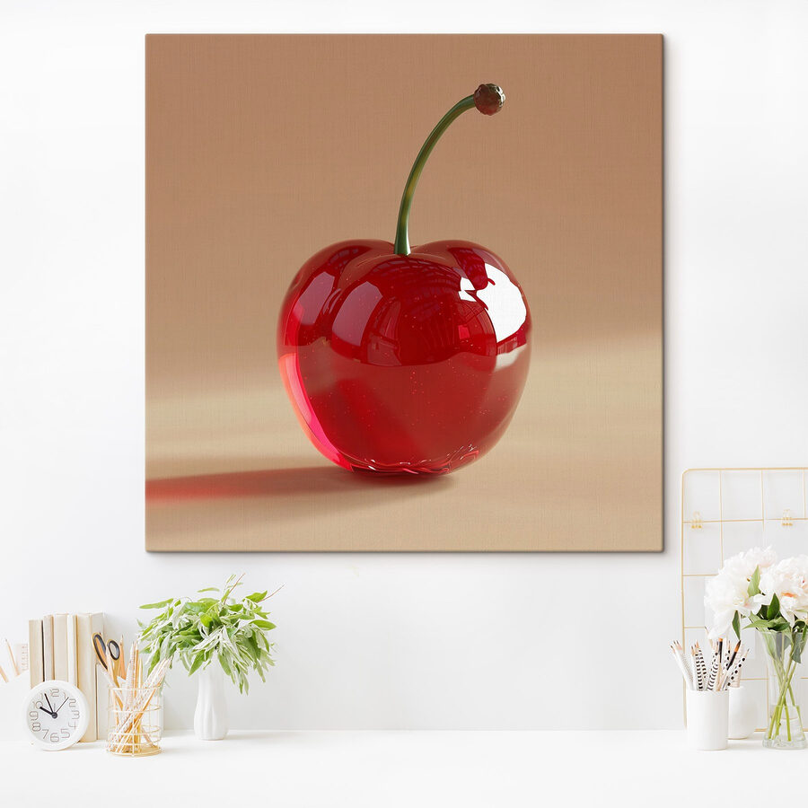 Rote Kirsche mit Stiel
