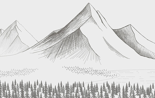 Bergkette mit Bäumen Bergkette mit Bäumen