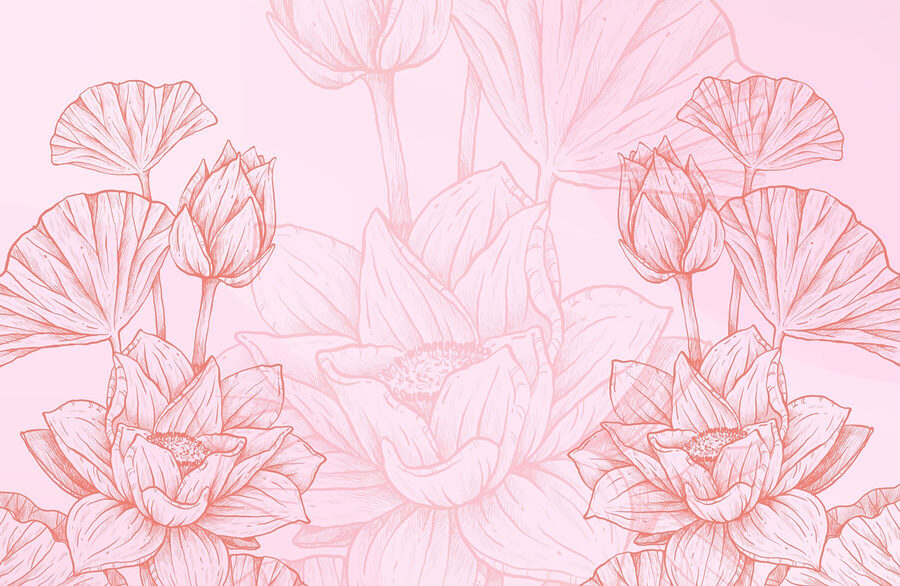 Rosa und weiße Blumenzeichnung