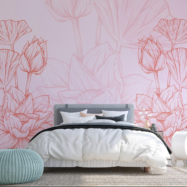 Rosa und weiße Blumenzeichnung Rosa und weiße Blumenzeichnung
