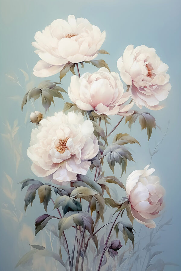 Malerei von weißen Blumen Malerei von weißen Blumen