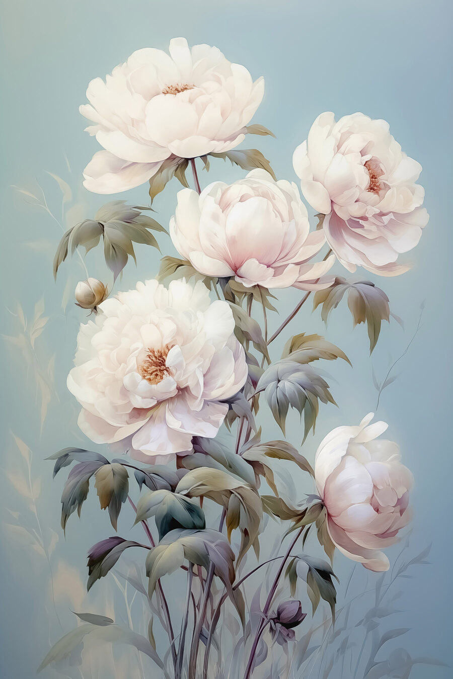 Malerei von weißen Blumen