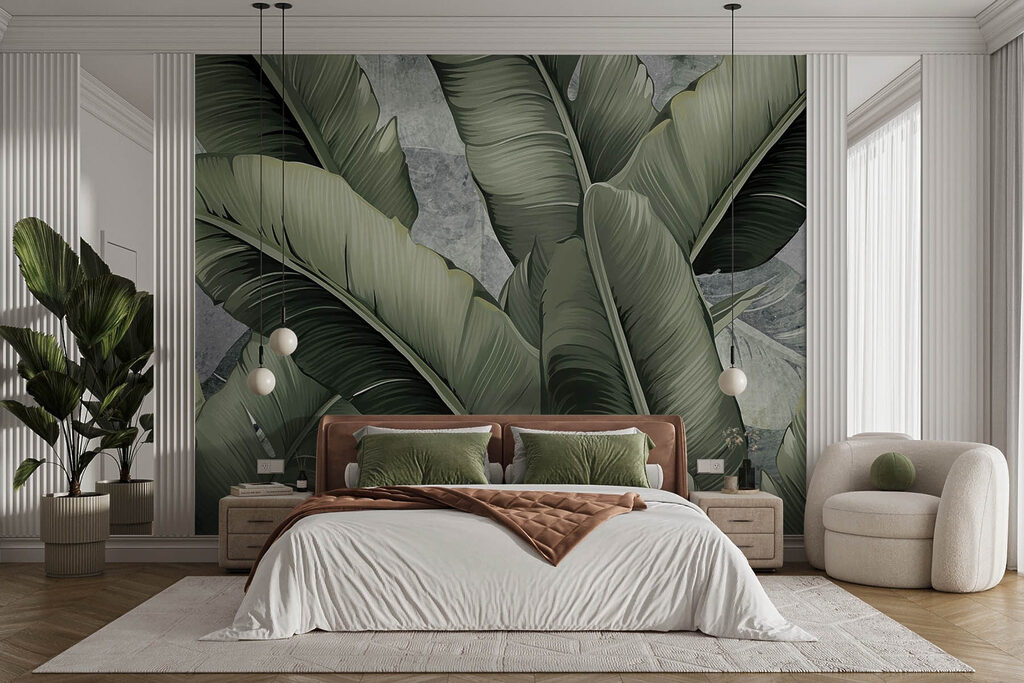Lush green leaves creating tranquility