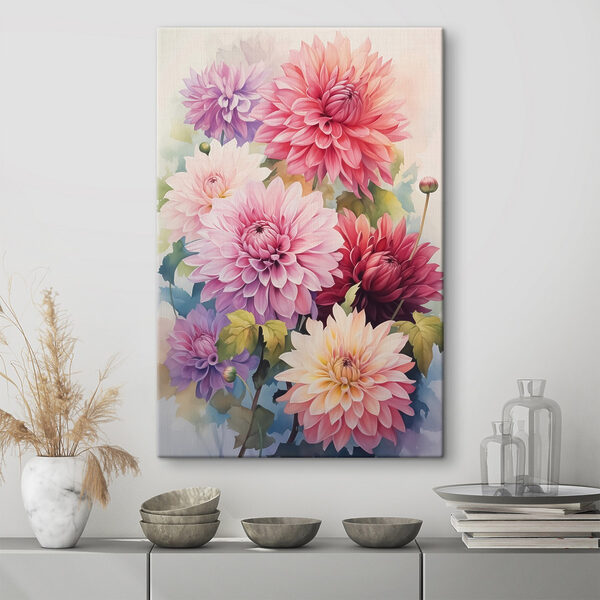 Malerei von Blumen auf einer weißen Fläche Malerei von Blumen auf einer weißen Fläche