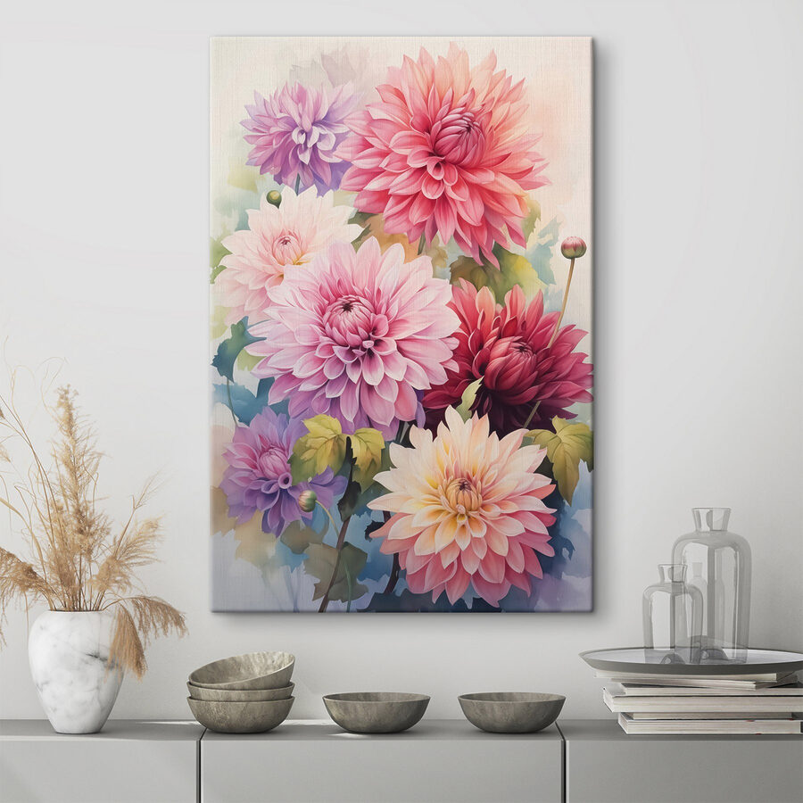 Malerei von Blumen auf einer weißen Fläche
