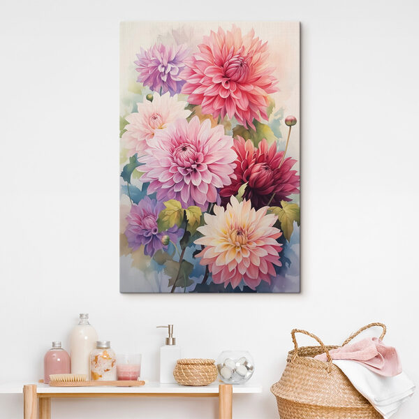 Malerei von Blumen auf einer weißen Fläche Malerei von Blumen auf einer weißen Fläche