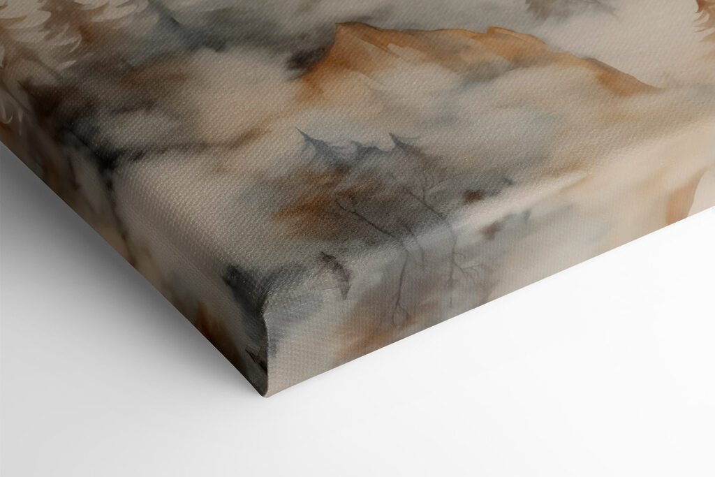 Painting of mountains and trees