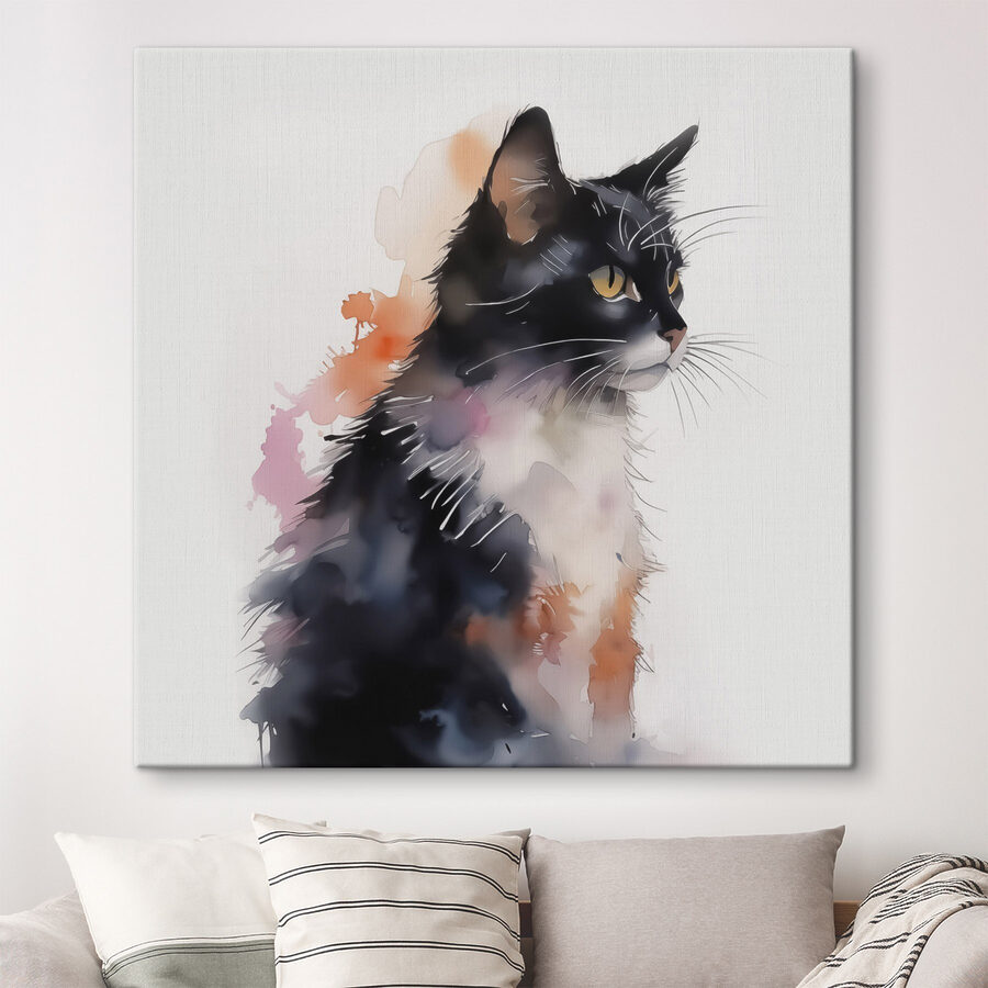 Katze mit weißem und schwarzem Gesicht