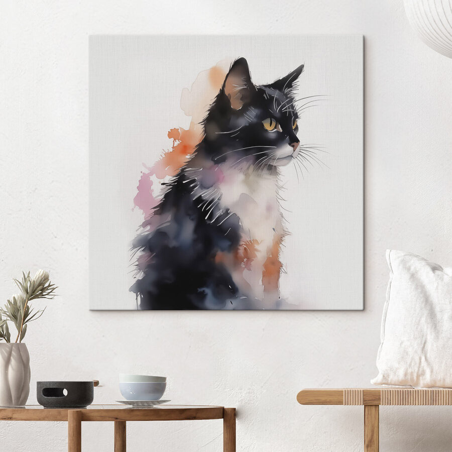 Katze mit weißem und schwarzem Gesicht